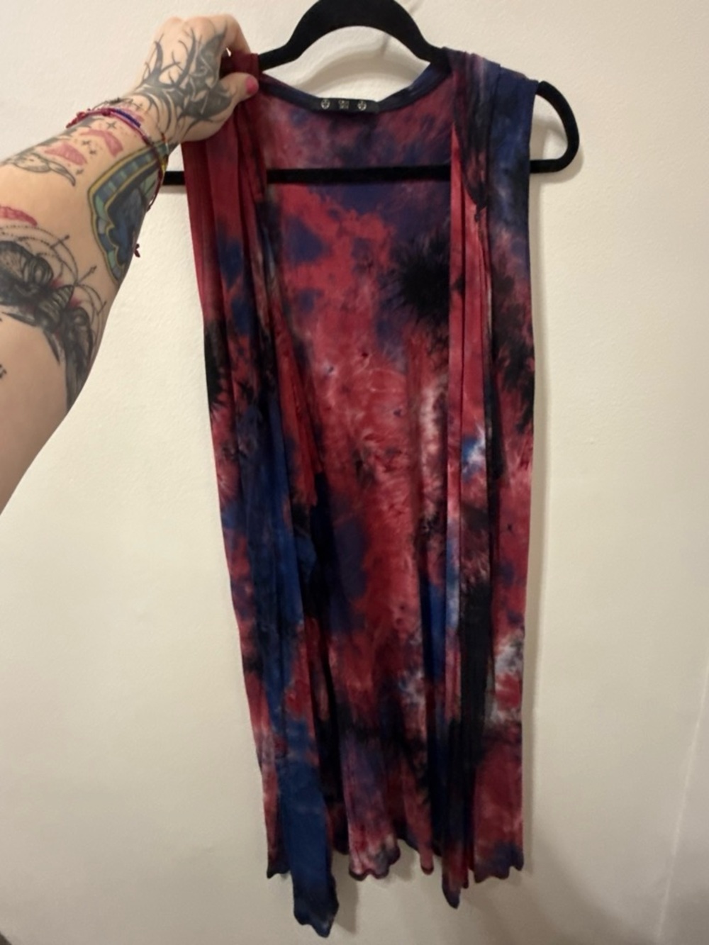 Tie-Dye Maxi Skirt - Red & Blue